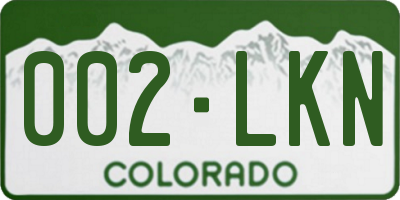 CO license plate 002LKN