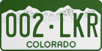 CO license plate 002LKR