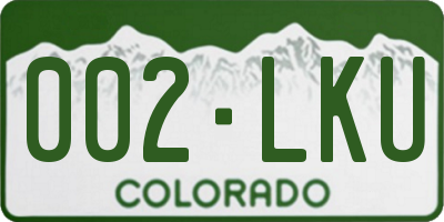 CO license plate 002LKU