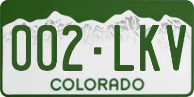 CO license plate 002LKV