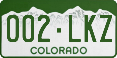 CO license plate 002LKZ