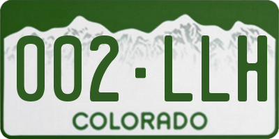 CO license plate 002LLH