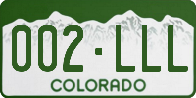 CO license plate 002LLL