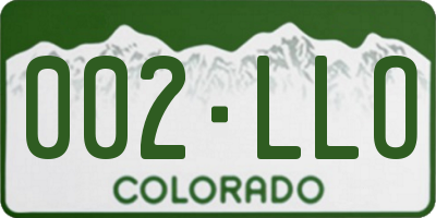 CO license plate 002LLO