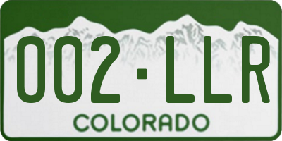 CO license plate 002LLR