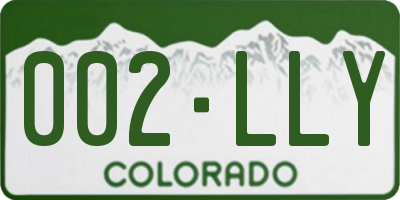 CO license plate 002LLY