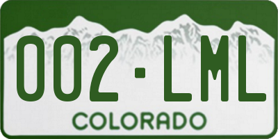 CO license plate 002LML