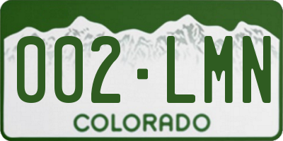 CO license plate 002LMN