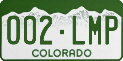 CO license plate 002LMP