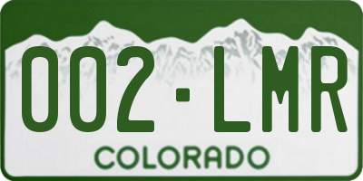 CO license plate 002LMR