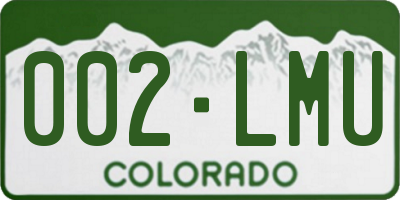 CO license plate 002LMU