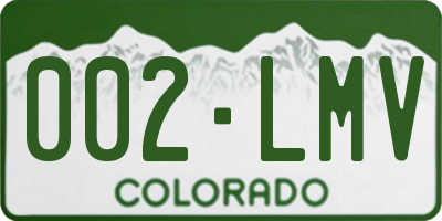 CO license plate 002LMV