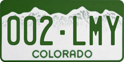 CO license plate 002LMY