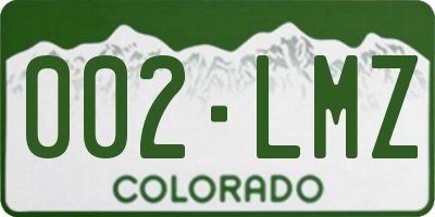 CO license plate 002LMZ