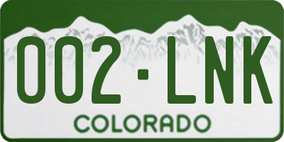 CO license plate 002LNK