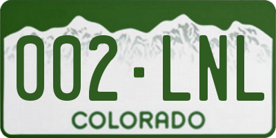 CO license plate 002LNL
