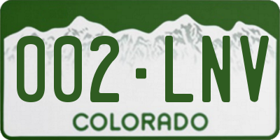 CO license plate 002LNV