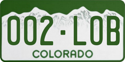 CO license plate 002LOB