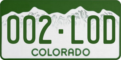 CO license plate 002LOD