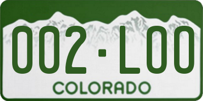 CO license plate 002LOO