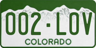 CO license plate 002LOV