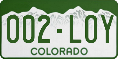 CO license plate 002LOY