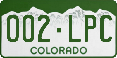 CO license plate 002LPC