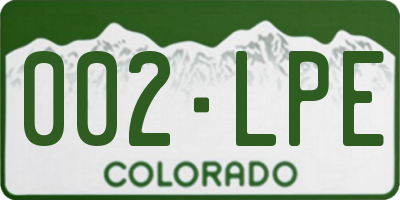 CO license plate 002LPE