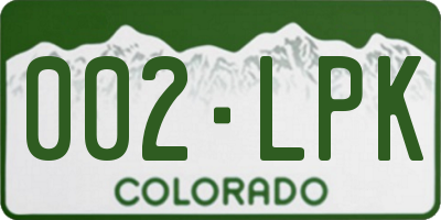 CO license plate 002LPK