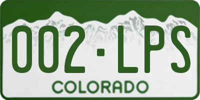 CO license plate 002LPS
