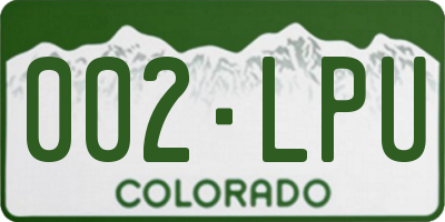 CO license plate 002LPU
