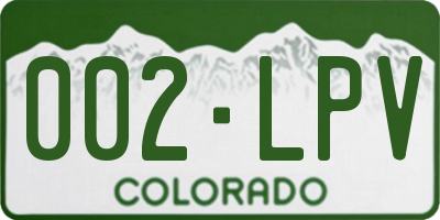 CO license plate 002LPV