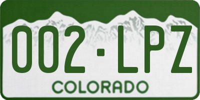 CO license plate 002LPZ