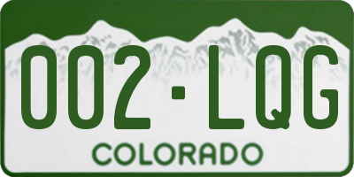 CO license plate 002LQG