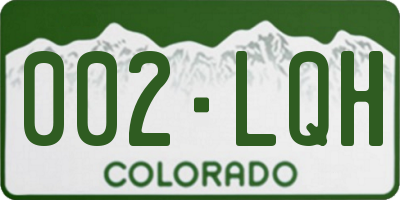 CO license plate 002LQH