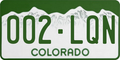 CO license plate 002LQN