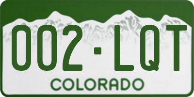 CO license plate 002LQT