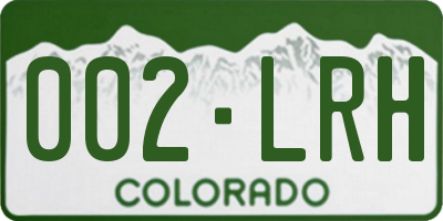 CO license plate 002LRH