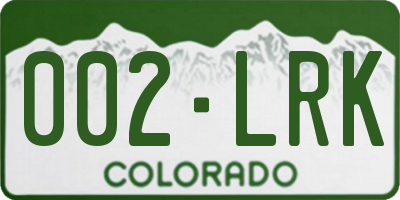 CO license plate 002LRK