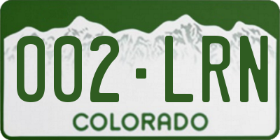 CO license plate 002LRN