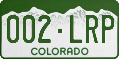 CO license plate 002LRP