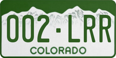 CO license plate 002LRR
