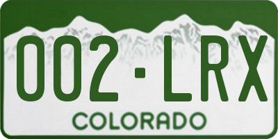 CO license plate 002LRX