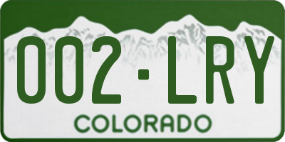CO license plate 002LRY