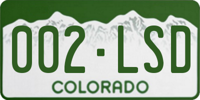 CO license plate 002LSD