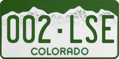 CO license plate 002LSE