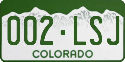 CO license plate 002LSJ