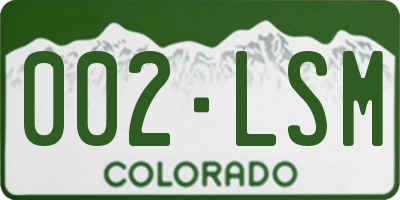 CO license plate 002LSM