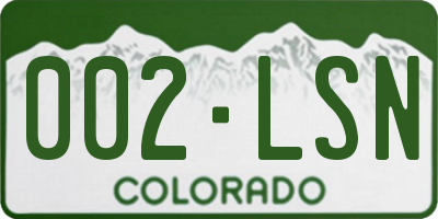 CO license plate 002LSN