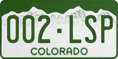 CO license plate 002LSP